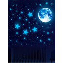 Adesivo criativo estampado com lua e estrelas para decoração