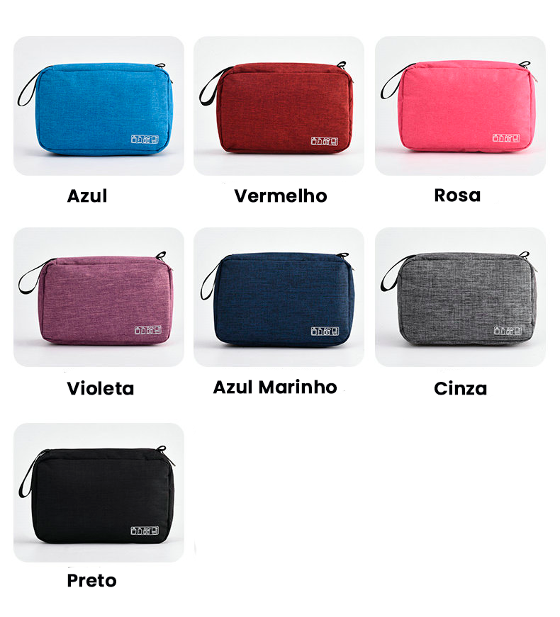 Bolsa de higiene dobrável para pendurar e organizar banheiro e banho