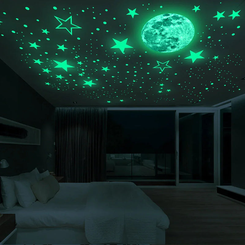 Adesivo criativo estampado com lua e estrelas para decoração